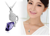 NLFA184 Charm Crystal Shoe Pendant Necklace