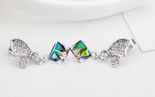 ERFA202 Fashion Charm Water Cube Stud Earrings