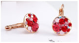 ERFA218 Fashion Charm Flower in Clusters Omega-back Earrings