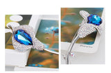 JRFBC003 Fashion Charm Blue Rose Brooch