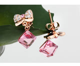 ERFA136 Fashion Charm Water Cube with Ties Stud Earrings