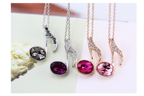 NLFA165 Charm Mucisal Note Pendant Necklace