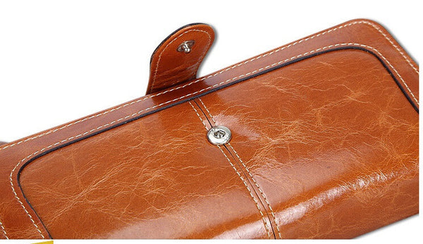 Fashion Solid Long Size Brown Wallet