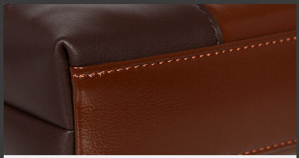 Fashion Dark Edges Brown Briefcase Messenger Bag