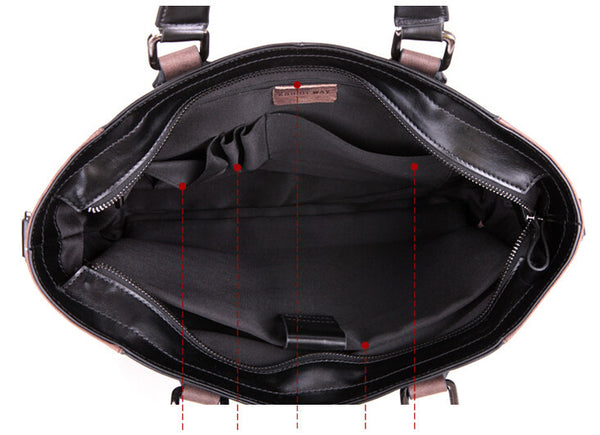 Fashion Coffee Edges Black Briefcase