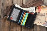 Charm Two Sizes Solid Black Men Wallet