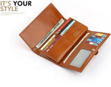 Charm Durable Solid Brown Long Size Women Wallet