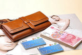 Fashion Brown Solid Long Size Wallet