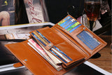 Fashion Brown Solid Long Size Wallet