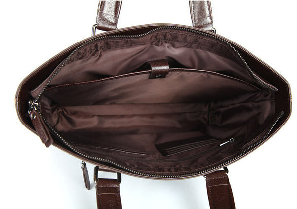 Fashion Beige Top Brown Crossbody Briefcase