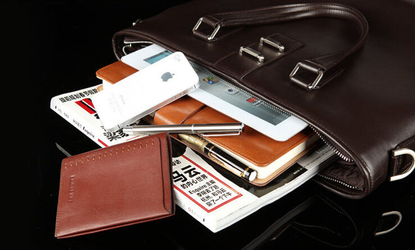 Fashion Solid Roomy Black Briefcase