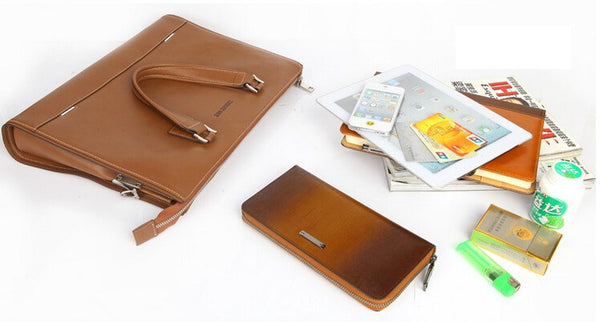 Vintage Solid Office Must-have Brown Briefcase Messenger