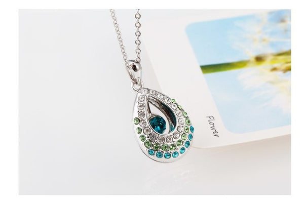 NLFA190 Charm Heart of the Ocean Pendant Necklace