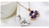 NLFA015 Charm Three Clovers Flower Lotus Pendant Necklace