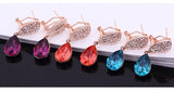 ERFA038 Fashion Charm Water Drop with Leaf Stud Earrings