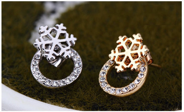 ERFA003 Fashion Snowflake Charm Stud Earrings