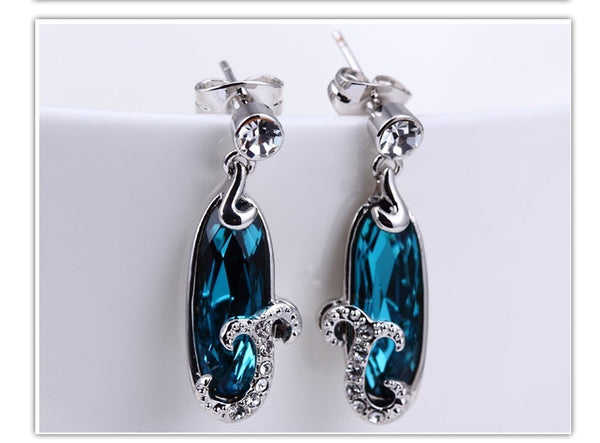 ERFA034 Trendy Charm Long Water Drop Stud Earrings